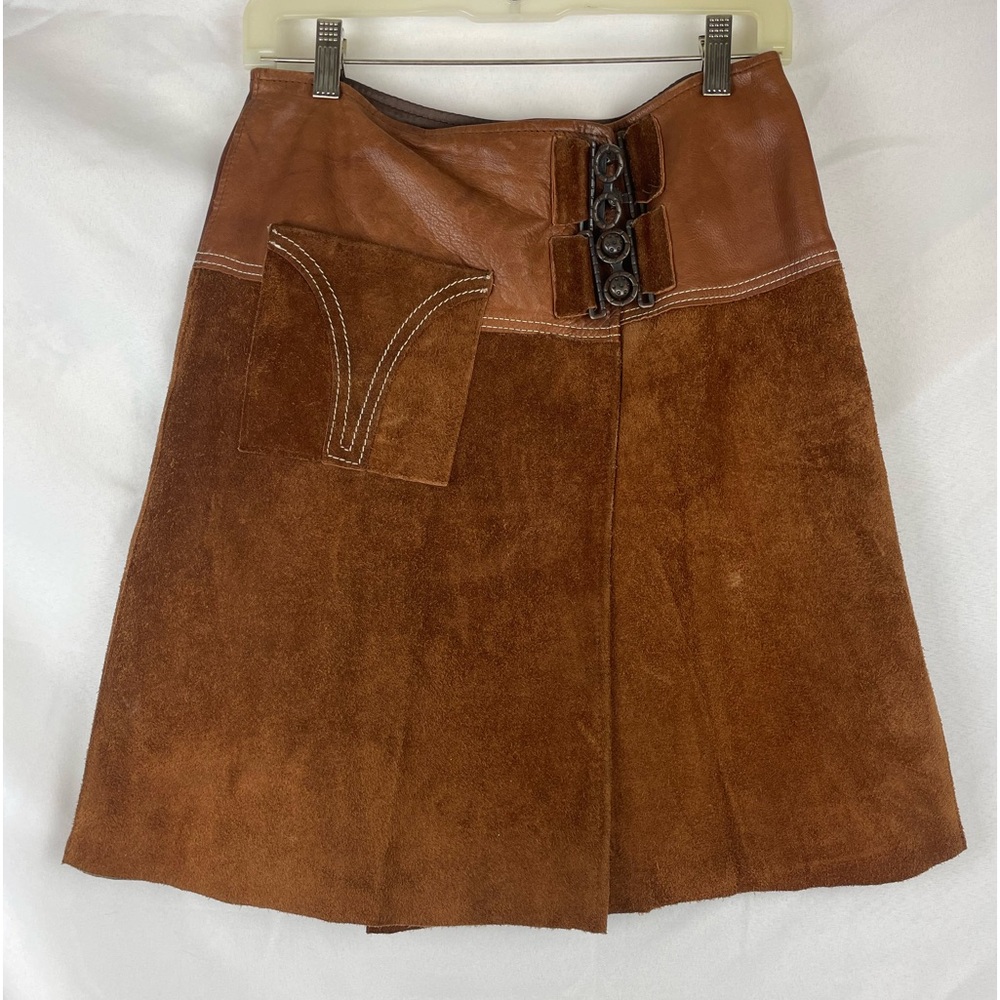 Vintage Pioneer Wear Suede Leather skirt